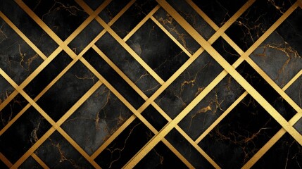 Golden abstract background architecture lines etched on black marble luxurious and geometric high contrast