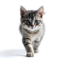 Obraz premium cat walking isolated on white background