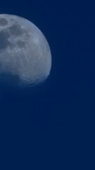 Moon with blue skies
