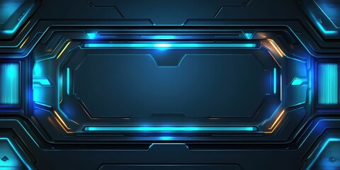 Futuristic technology background featuring glowing digital panel with blue neon elements modern geometric shapes and sci-fi interface design perfect for innovation and tech concepts