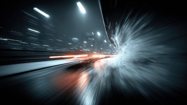 Chaotic abstract background architecture lines colliding in a vortex kinetic energy motion blur