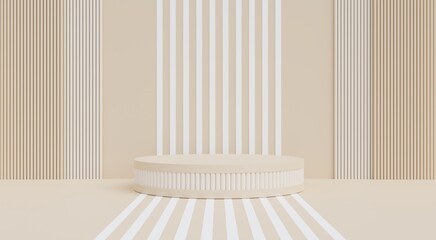 Beige podium, beige background for displaying fashion, perfume, premium spa, popular and modern, 3D illustration.