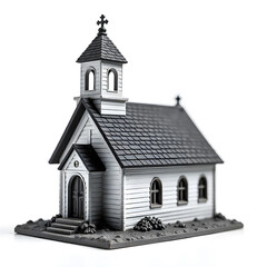 Church isolated on white background
