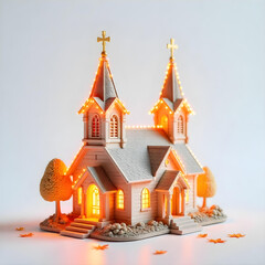 Fototapeta premium Church isolated on white background