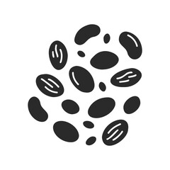 Fototapeta premium Black coffee beans icon on white background