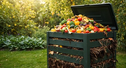 Backyard Compost Bin with Organic Waste