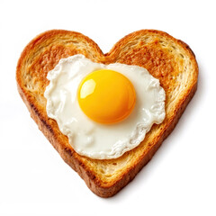 Crispy Heart Toast with Bright Yellow Egg for Valentine’s Day