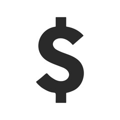 Naklejka premium Bold dollar symbol with thick black lines on white background