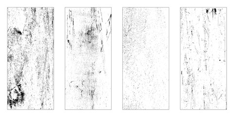 Set grunge black and white grunge texture template. Dark dirty dust overlay background. Vector illustration