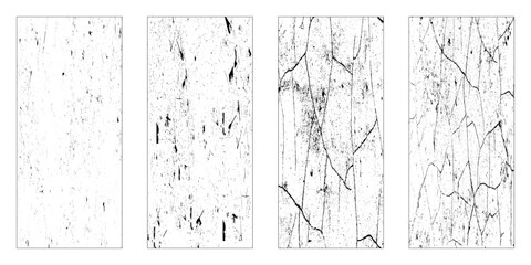 Abstract vintage monochrome. Black colors isolated on white background. Grunge texture effect set. Vector illustration.