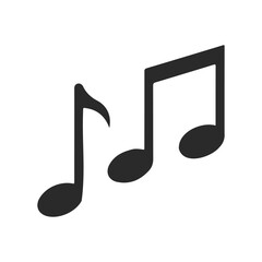 Simple black music notes on white background