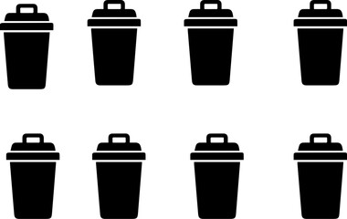 Trash Bin Silhouette Icon