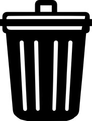 Trash Bin Silhouette Icon