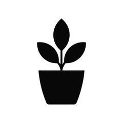 Plant in pot flat style icon design of Floral nature garden ornament botany decoration beauty and flora theme Vector illustration