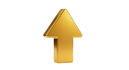 Golden Arrow Icon Up Direction Growth Success Symbol Metallic Graphic Design Element