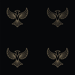 Eagle logo template vector icon illustration design on black background - vector