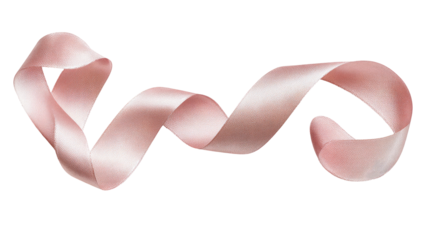 A pale, peach-colored ribbon, swirled and flowing