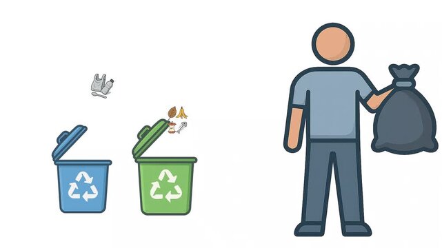 man with recycling bin