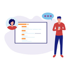 Boy texting to the girl from her profile