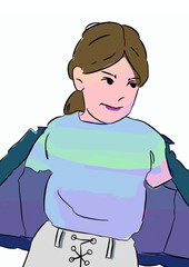 girl in a white shirt