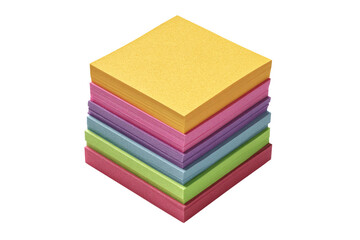 Fototapeta premium Colorful stack of sticky notes isolated on transparent background