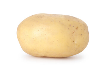 One fresh raw potato isolated on white
