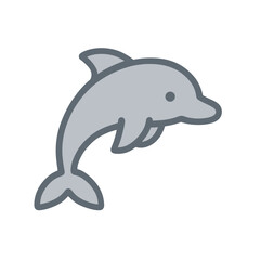 Obraz premium Dolphin illustration in simple style on a transparent background 