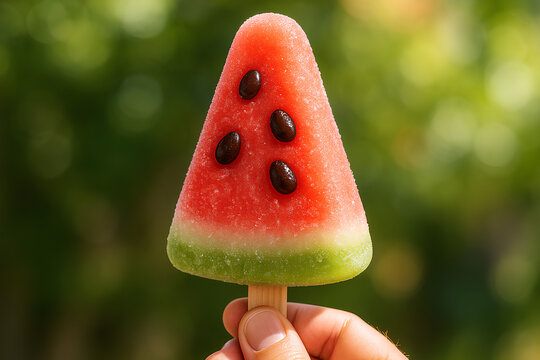 Saftiger Wassermelonen-Eispop, erfrischend, perfekt f&uuml;r hei&szlig;e Sommertage.