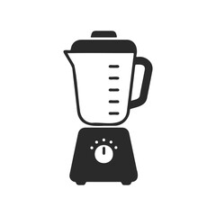 Black and white blender icon on white background