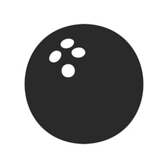 Obraz premium Minimalist black bowling ball with holes on white background