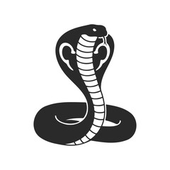 Fototapeta premium Silhouette of a cobra snake with expanded hood in striking pose