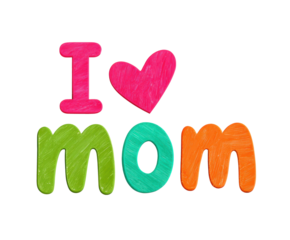 Colorful expression of love for mom with playful letters
