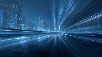 Fototapeta premium Corporate Vision and Innovation in Blue Futuristic Background
