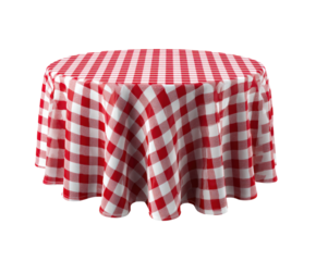 Red and white checkered tablecloth for picnic or dining occasions