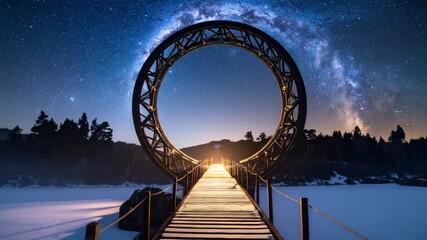 Cosmic Gateway Bridge Under Milky Way