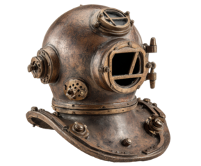 Vintage diving helmet showcasing maritime history and craftsmanship