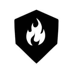 black fire shield icon