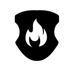 black fire shield icon