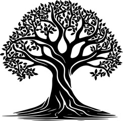 Big tree silhouette icon