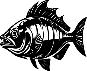 Piranha fish silhouette icon