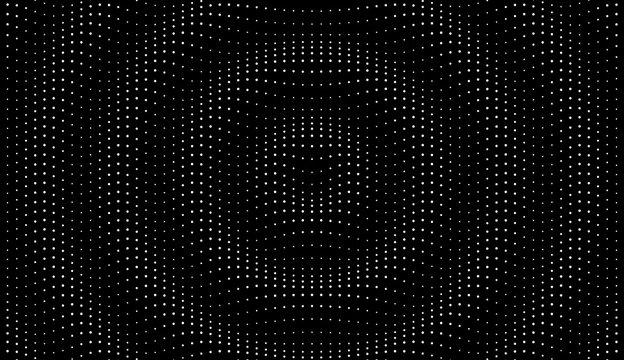 3D wavy black background with ripple effect. Grid surface with particle. Vector illustration for cover, card, postcard, interior design, banner