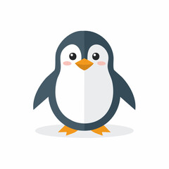 Naklejka premium Adorable penguin cartoon vector illustration on a white background, cute animal concept