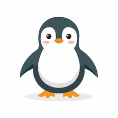 Obraz premium Adorable cartoon penguin illustration on a white background depicting a cute and friendly animal