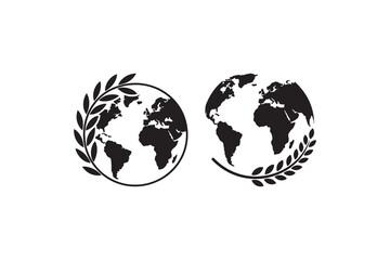 World Peace Symbol with Olive Branch