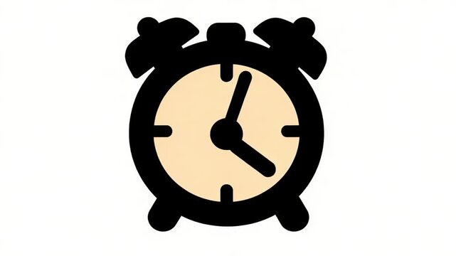 Alarm clock icon with moving hands animation