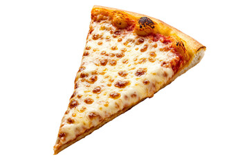 Delicious slice of cheese pizza isolated on transparent background