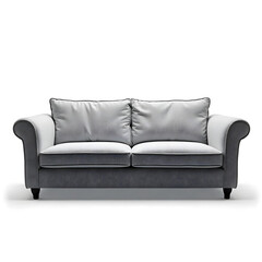 gray sofa couch modern isolated on white background