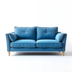 Fototapeta premium blue sofa couch modern isolated on white background