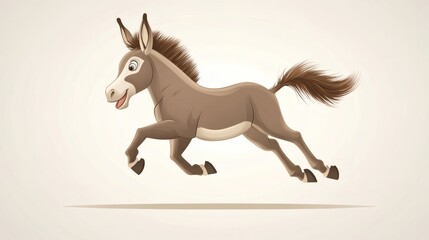 Animated donkey in a dynamic running pose.
