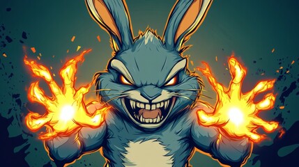 A furious rabbit unleashes a fiery power.